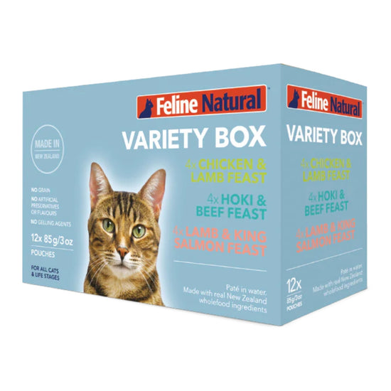 Feline Natural Cat Grain Free 3oz Variety Pack Pouch 12 Pack (Case of 12) for your Pet Cat with Pet Store X!