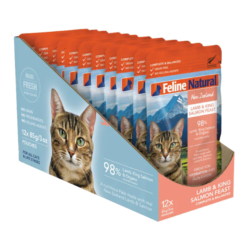 Feline Natural Cat Grain Free Lamb Salmon 3oz Pouch (Case of 12) for your Pet Cat with Pet Store X!