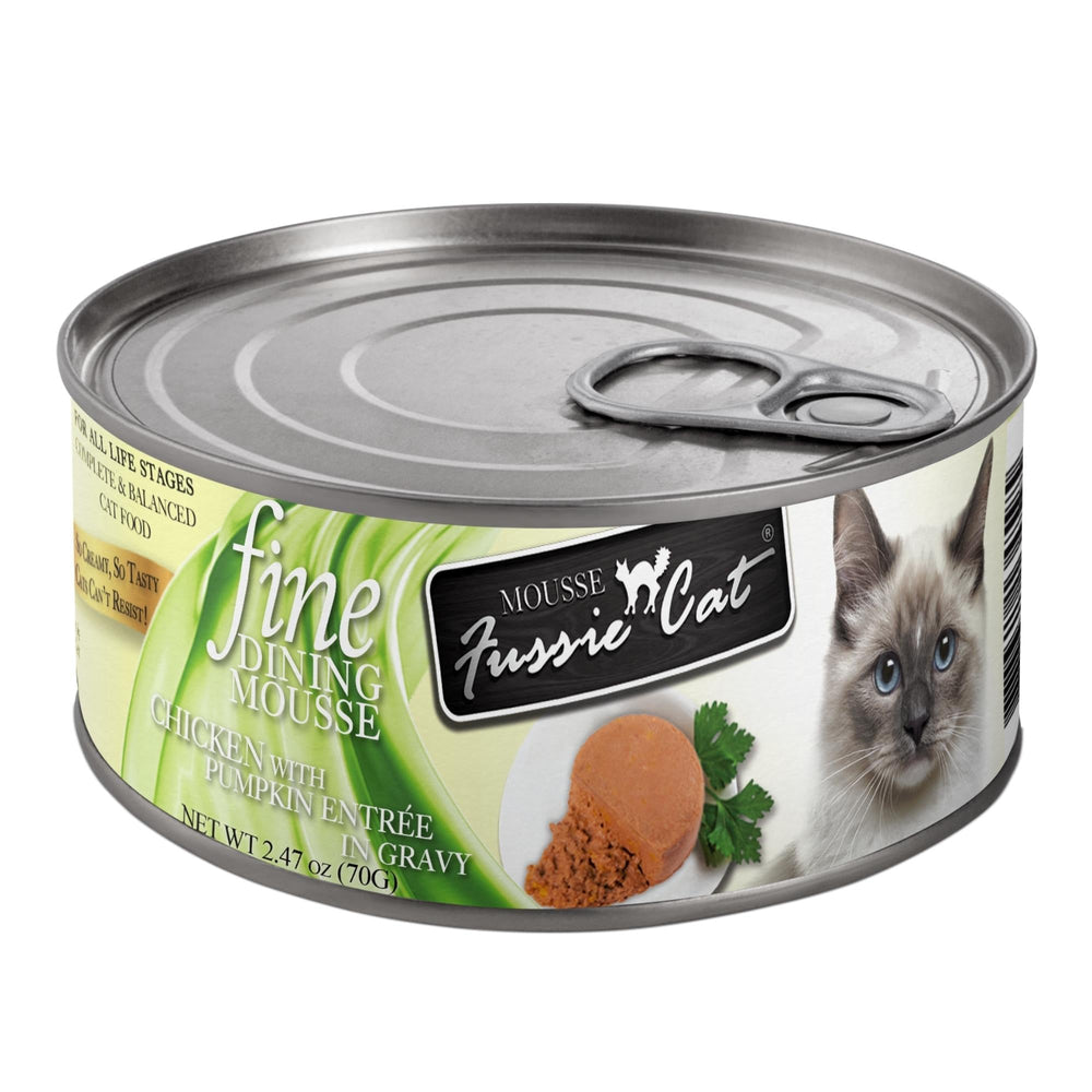 **Fussie Cat Fine Dining Mousse Chicken with Pumpkin 2.47oz. (Case of 24) - Pet Store X