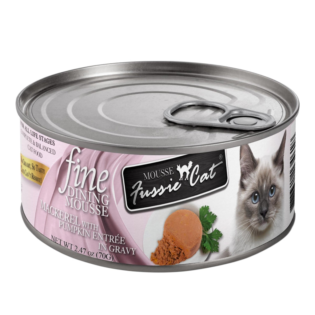 **Fussie Cat Fine Dining Mousse Mackerel with Pumpkin 247oz (Case of 24) for your Pet Cat with Pet Store X!