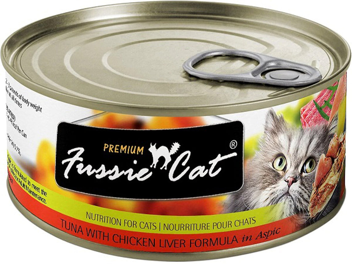 Fussie Cat Premium Tuna Chicken liver In Aspic 282oz (Case of 24) for your Pet Cat with Pet Store X!