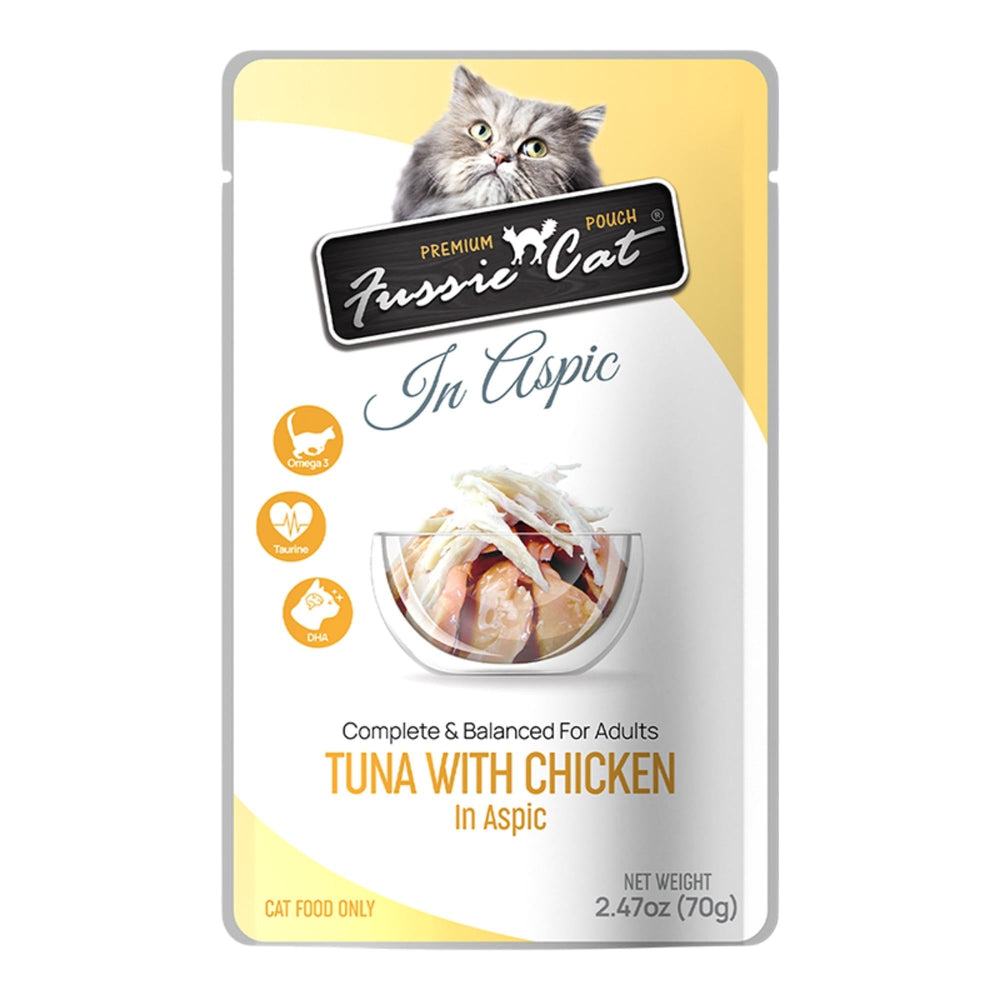 **Fussie Cat Premium Tuna with Chicken in Aspic 2.47oz. Pouch (Case of 12) - Pet Store X