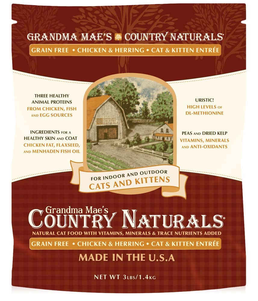 Grandma Mae's Country Naturals Grain Free Dry Cat Food Chicken 1ea/3 lb for your Pet Cat with Pet Store X!