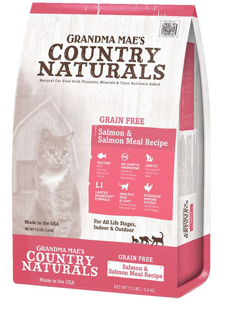 Grandma Mae's Country Naturals Grain Free Dry Cat Food Salmon 1ea/12 lb for your Pet Cat with Pet Store X!