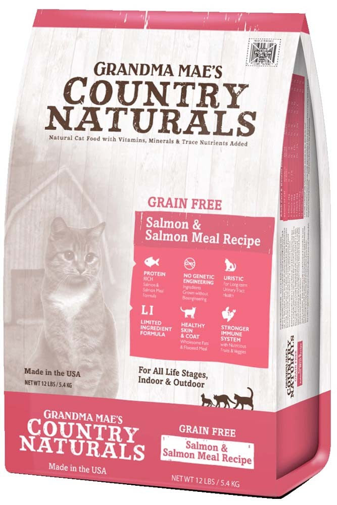 Grandma Mae's Country Naturals Grain Free Dry Cat Food Salmon 1ea/3 lb for your Pet Cat with Pet Store X!