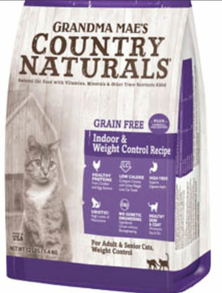 Grandma Mae's Country Naturals Grain Free Indoor & Weight Control Dry Cat Food Chicken 18ea/9 oz for your Pet Cat with Pet Store X!