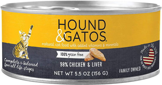 Hound and Gatos Cat Grain Free Chicken and Liver 5.5oz.(Case of 24) - Pet Store X