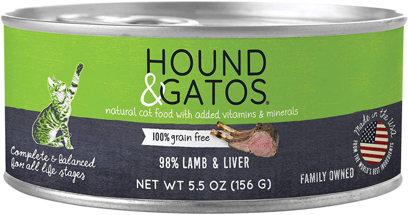 Hound and Gatos Cat Grain Free Lamb and Liver 55oz (Case of 24) for your Pet Cat with Pet Store X!