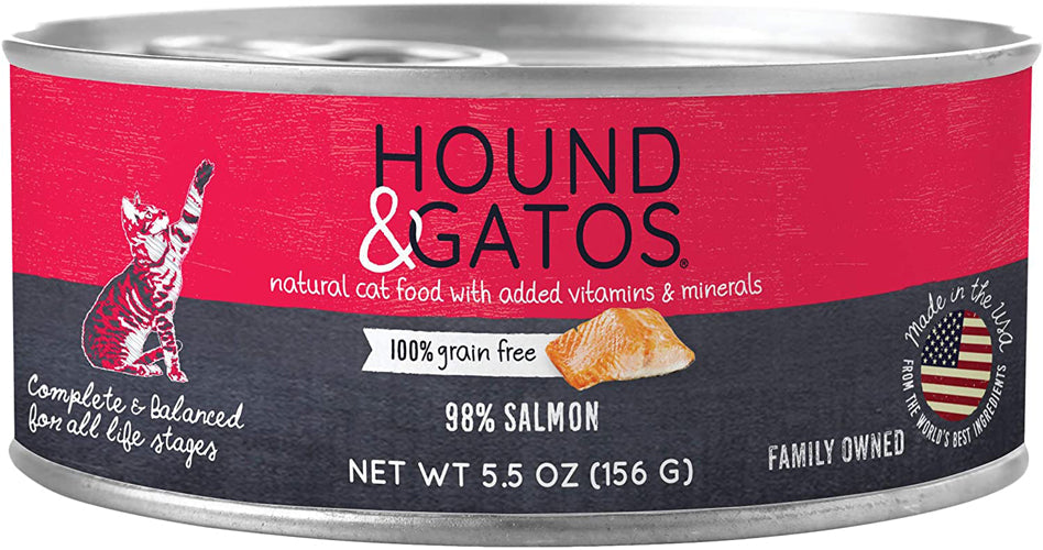 Hound and Gatos Cat Grain Free Salmon 55oz (Case of 24) for your Pet Cat with Pet Store X!