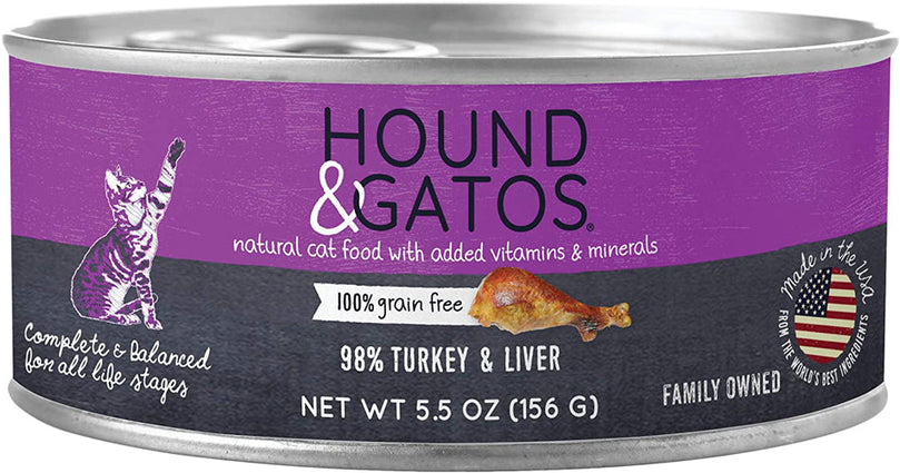 Hound and Gatos Cat Grain Free Turkey and Liver 55oz (Case of 24) for your Pet Cat with Pet Store X!