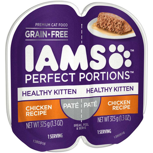 IAMS Perfect Portions Grain Free Healthy Paté Kitten Wet Cat Food Chicken 24ea/26 oz, 24 pk for your Pet Cat with Pet Store X!