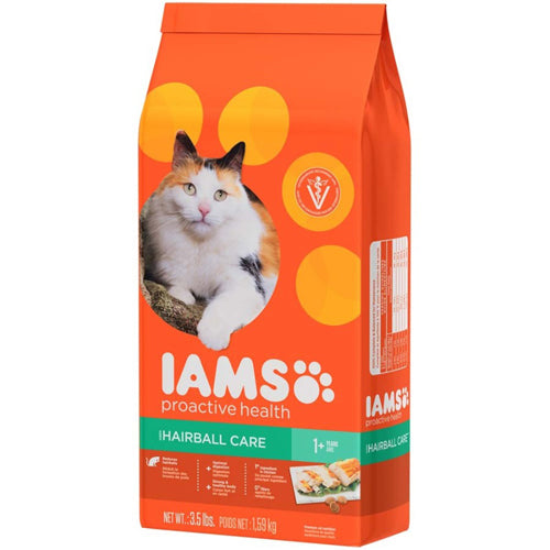 IAMS Proactive Health Hairball Care Adult Dry Cat Food Chicken & Salmon 1ea/3.5 lb - Pet Store X