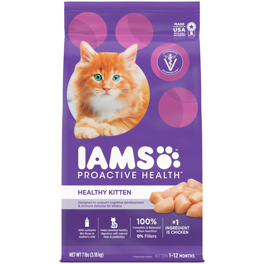 IAMS Proactive Health Kitten Dry Cat Food Chicken 1ea/7 lb for your Pet Cat.