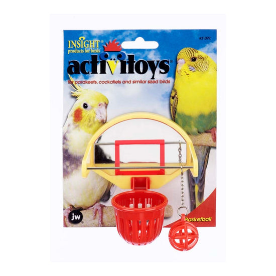 JW Pet ActiviToy Birdie Basketball Bird Toy Multi-Color 1ea/SM/MD for your Pet Bird with Pet Store X!