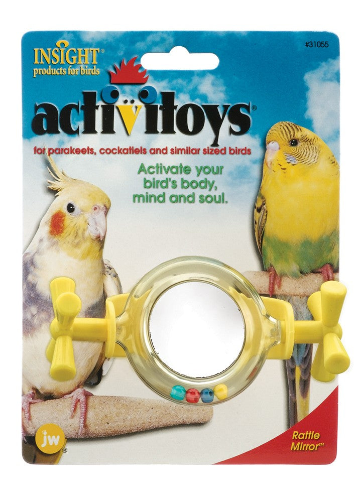 JW Pet ActiviToy Rattle Mirror Bird Toy Assorted 1ea/SM/MD - Pet Store X