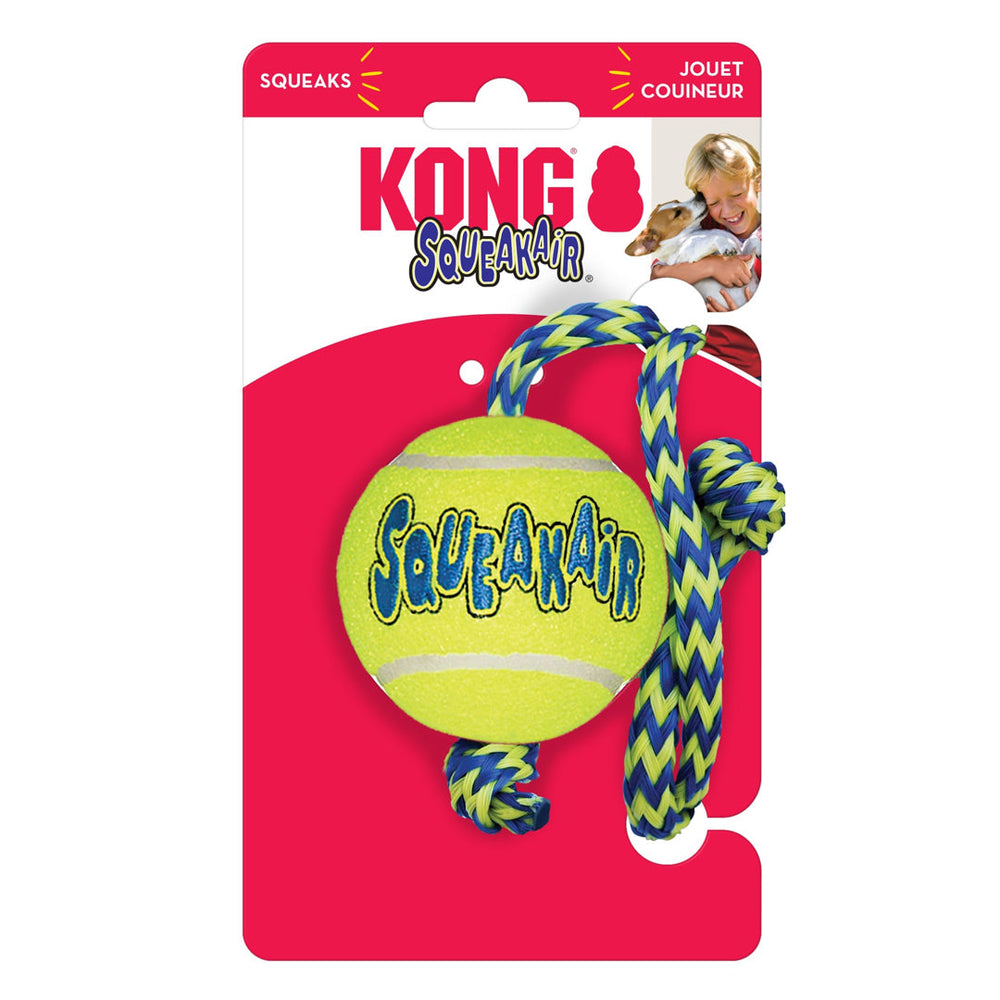 KONG Air Dog Squeaker Tennis Ball With Rope Dog Toy 1ea/MD - Pet Store X