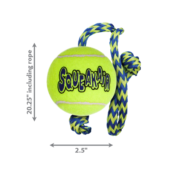 KONG Air Dog Squeaker Tennis Ball With Rope Dog Toy 1ea/MD - Pet Store X