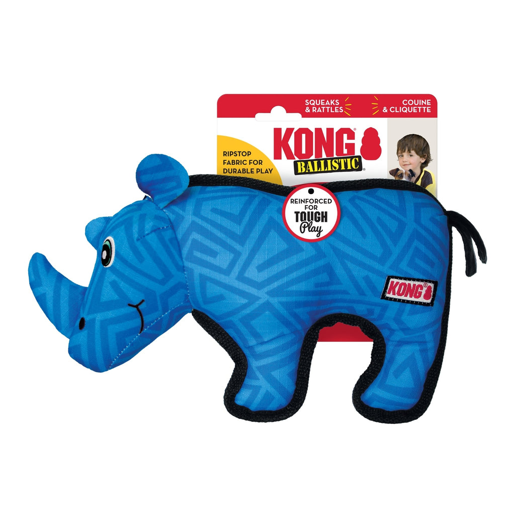 KONG Ballistic Dog Toy Rhino, MD/LG (2 pack) for your Pet Dog with Pet Store X.