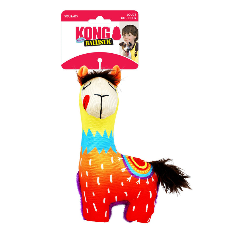 KONG Ballistic Vibez Llamas Dog Toy Assorted 1ea/SM/MD for your Pet Dog with Pet Store X.