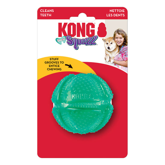 KONG Dental Squeezz Ball Dog Chew Teal 1ea/MD - Pet Store X