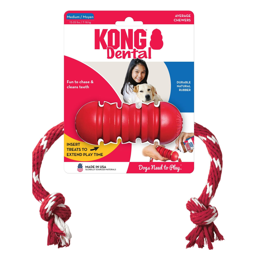 KONG Dental With Floss Rope Chew Toy 1ea/MD - Pet Store X