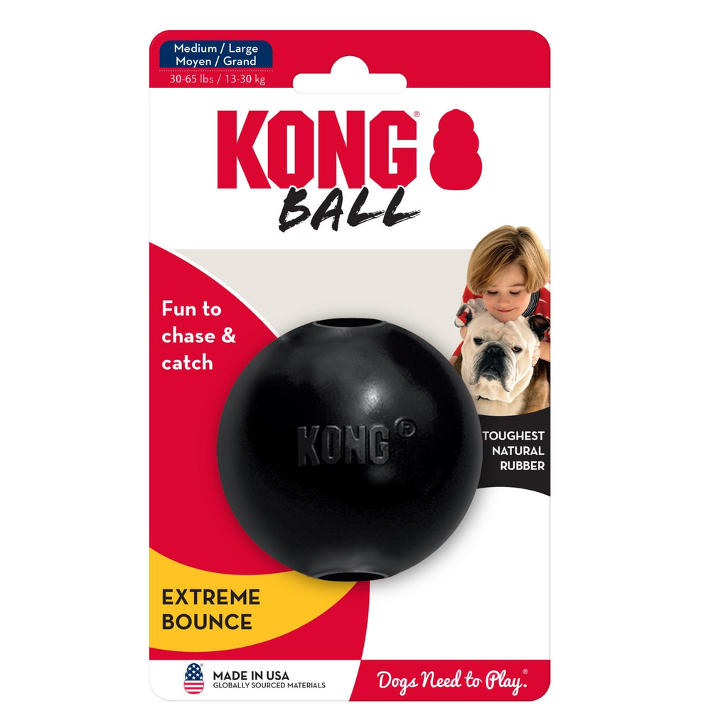 KONG Extreme Ball Dog Toy Black 1ea/MD/LG for your Pet Dog with Pet Store X.