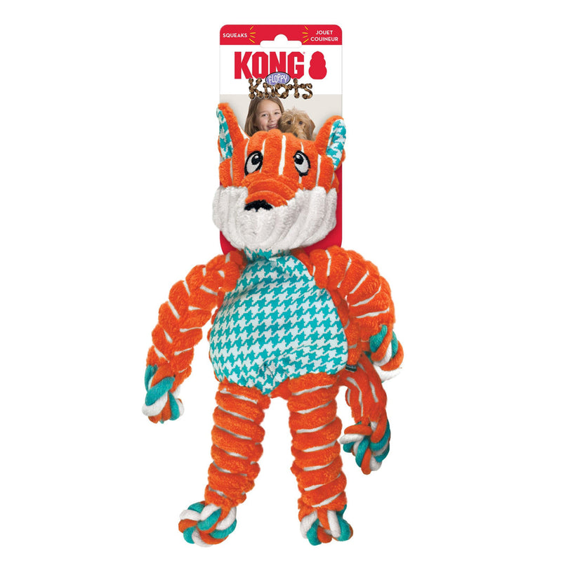 KONG Floppy Knots Fox Dog Toy Multi-Color 1ea/MD/LG for your Pet Dog with Pet Store X.