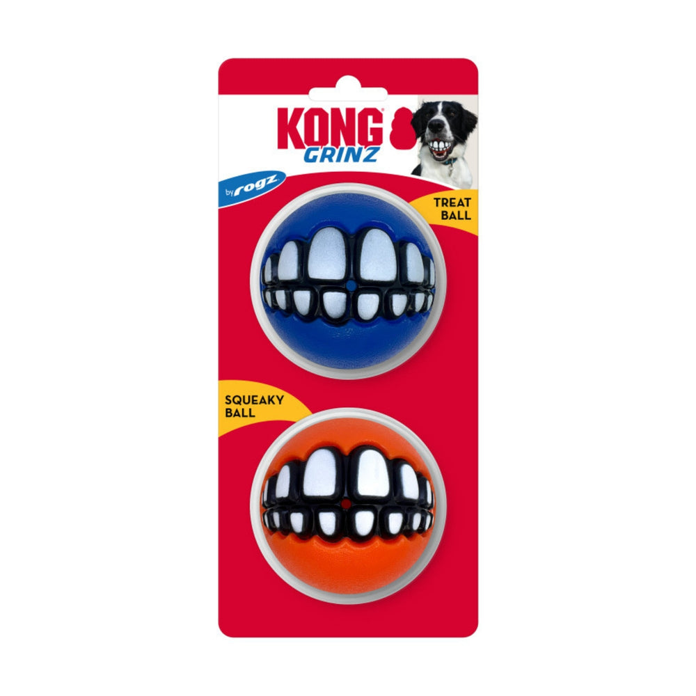 KONG Grinz by Rogz Variety Ball Dog Toys 1ea/LG, 2 pk - Pet Store X