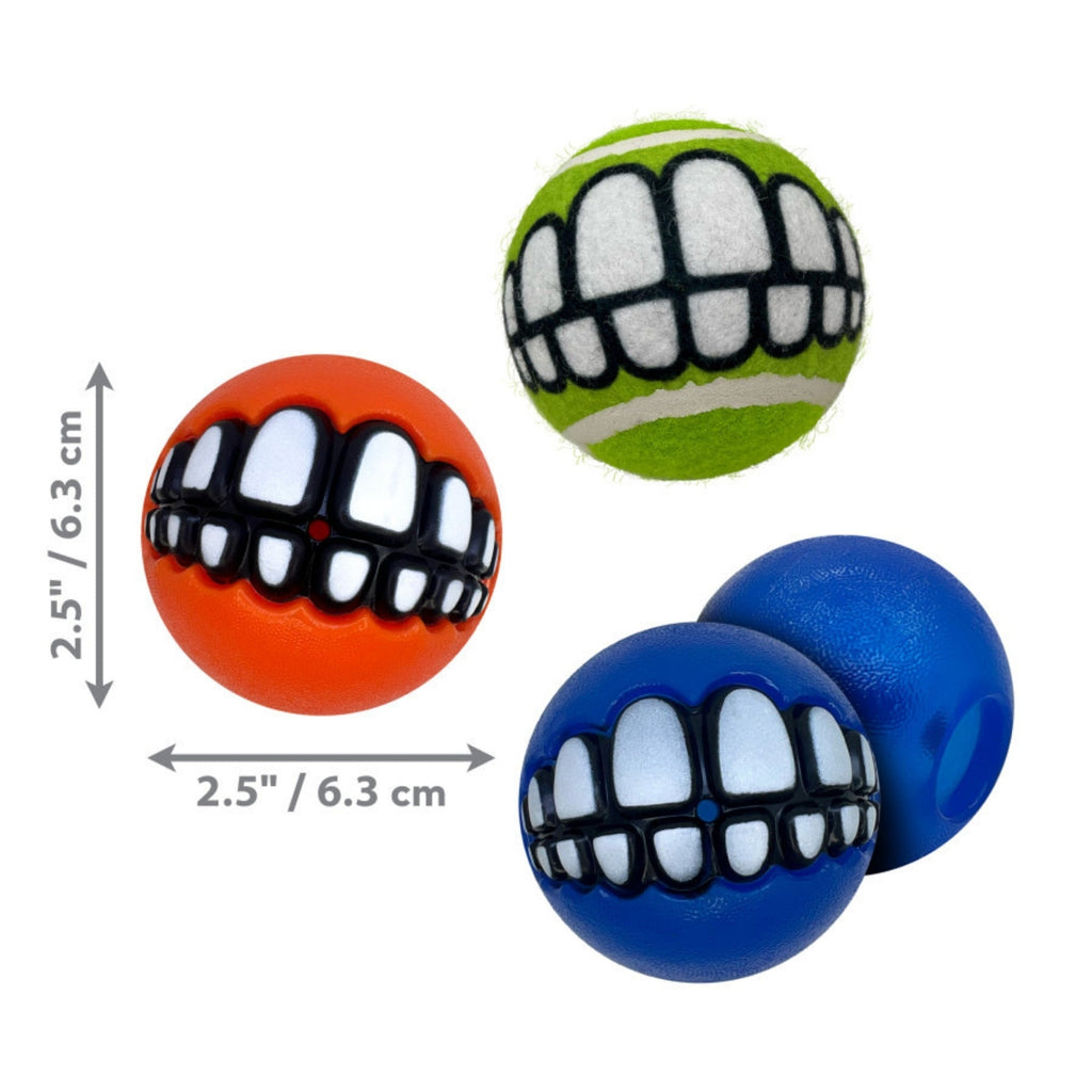 KONG Grinz by Rogz Variety Ball Dog Toys 1ea/MD, 3 pk - Pet Store X