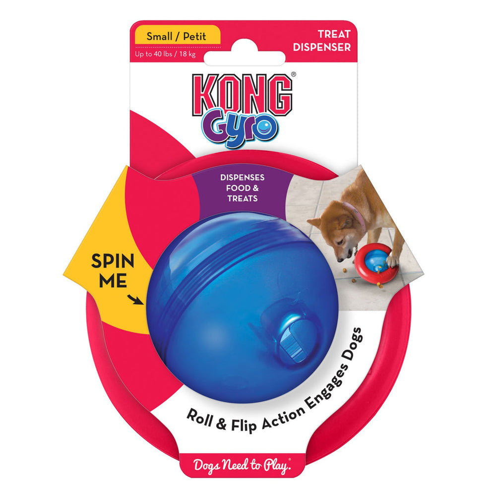 KONG Gyro Treat Dispenser Dog Toy Red/Blue 1ea/SM - Pet Store X