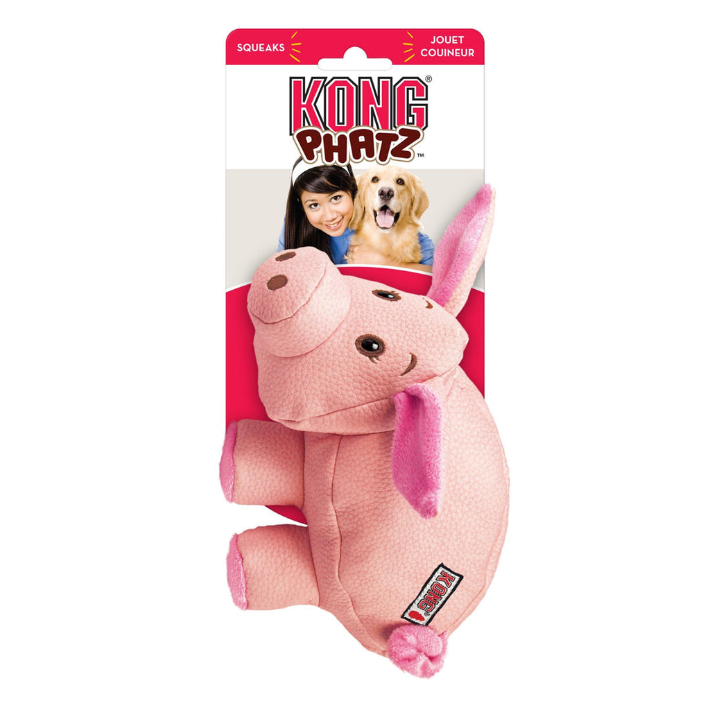 KONG Phatz Dog Toy Pig Pink 1ea/MD - Pet Store X