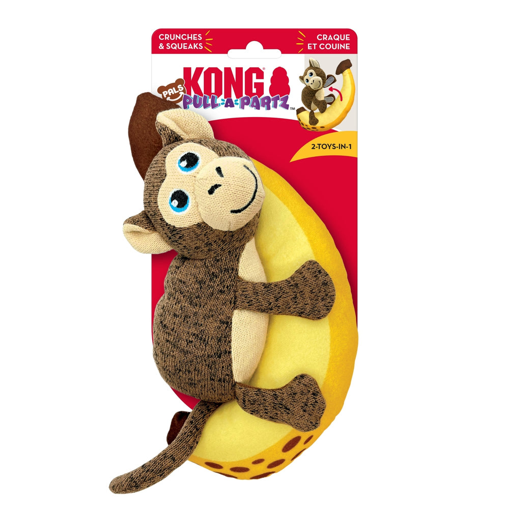 KONG Pull-A-Partz Pals Dog Toy Monkey, MD (2 pack) - Pet Store X