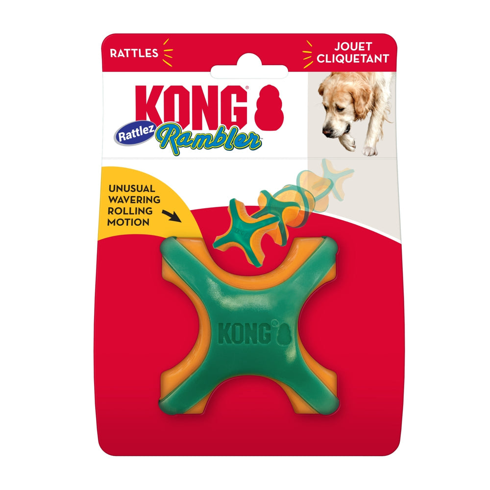 KONG Rambler Rattlez Dog Toy X-Ball, LG (2 pack) - Pet Store X