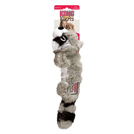 KONG Scrunch Knots Raccoon Dog Toy Gray 1ea/MD/LG - Pet Store X