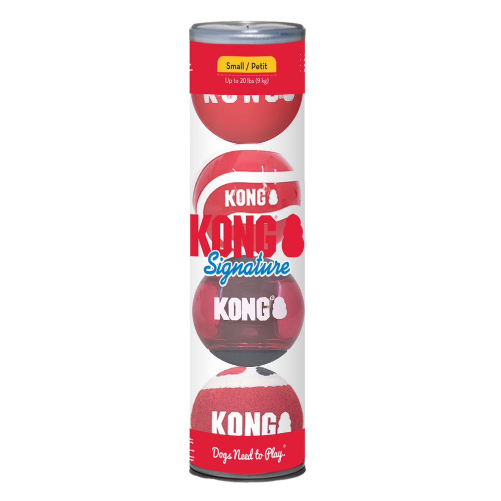 KONG Signature Ball Dog Toy Assorted 1ea/SM, 4 pk - Pet Store X