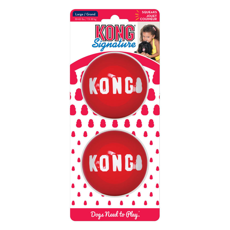 KONG Signature Ball Dog Toy Red 1ea/2 pk, LG - Pet Store X