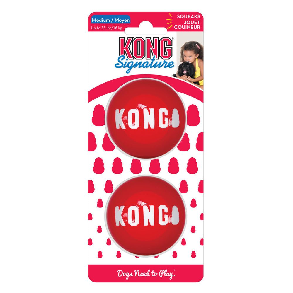 KONG Signature Ball Dog Toy Red 1ea/2 pk, MD - Pet Store X