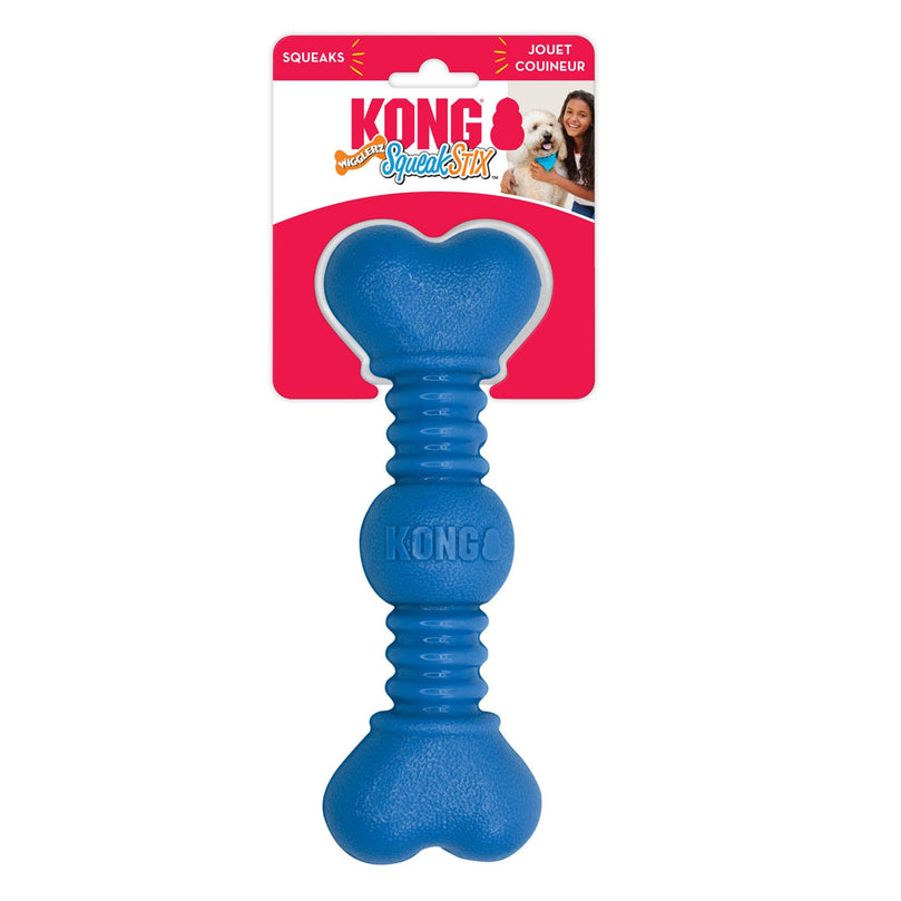 KONG SqueakStix Wigglerz Dog Toy Blue MD (2 pack) - Pet Store X