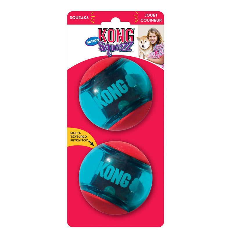 KONG Squeezz Action Ball Dog Toy Red 1ea/LG for your Pet Dog with Pet Store X.