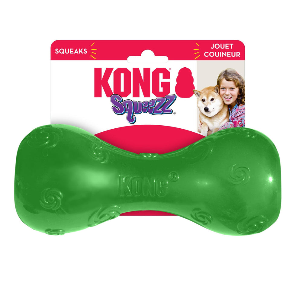 KONG Squeezz Dumbbell Dog Toy Assorted 1ea/LG - Pet Store X