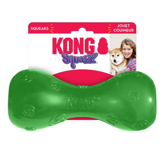 KONG Squeezz Dumbbell Dog Toy Assorted 1ea/LG for your Pet Dog with Pet Store X.