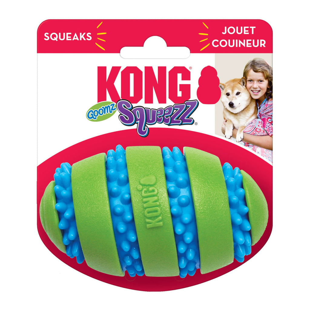 KONG Squeezz Goomz Football Dog Toy 1ea/LG for your Pet Dog with Pet Store X.