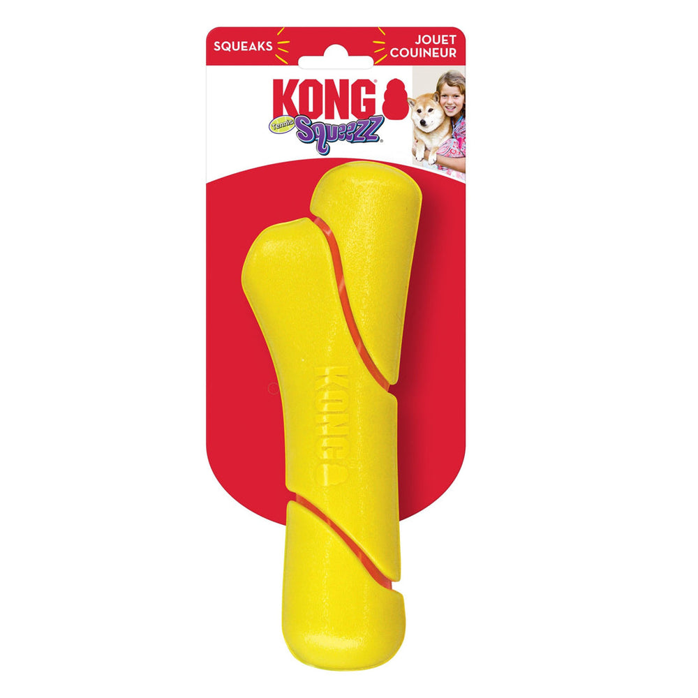 KONG Squeezz Tennis Stick Dog Toy Yellow 1ea/LG - Pet Store X