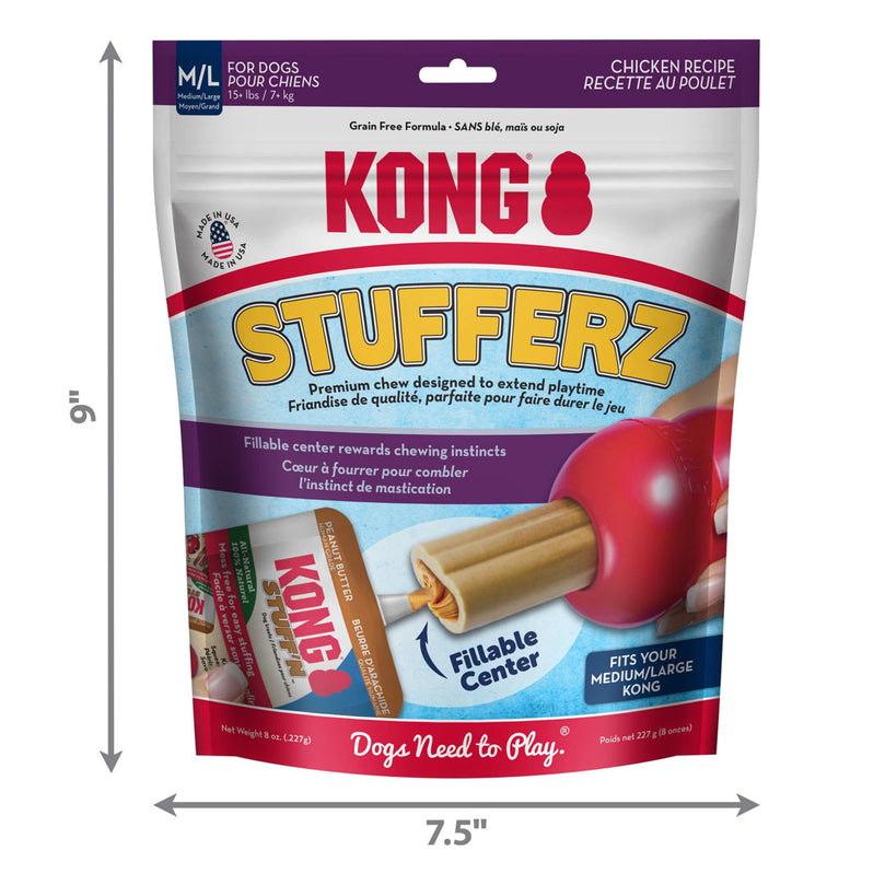 KONG Stufferz Dental Dog Chew Chicken 1ea/MD/LG for your Pet Dog with Pet Store X!