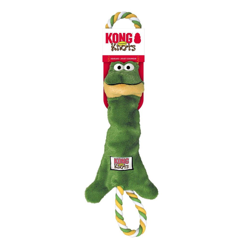 KONG Tugger Knots Frog Dog Toy Green 1ea/MD/LG for your Pet Dog with Pet Store X.