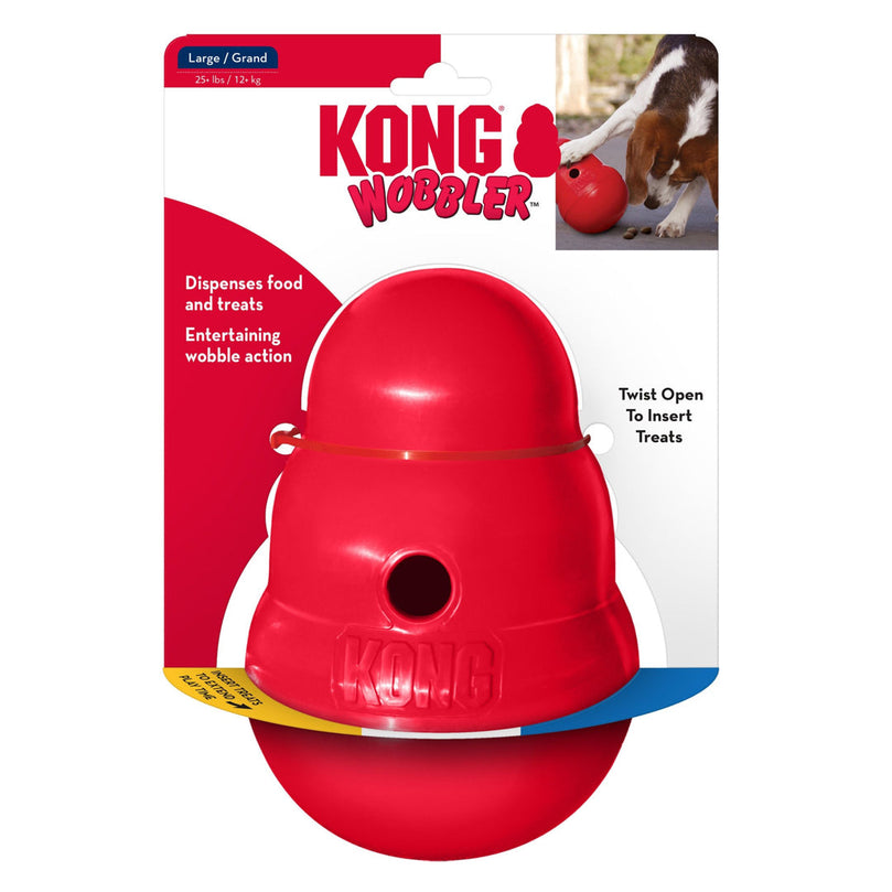 KONG Wobbler Food and Treat Dispenser Dog Toy Red 1ea/LG - Pet Store X