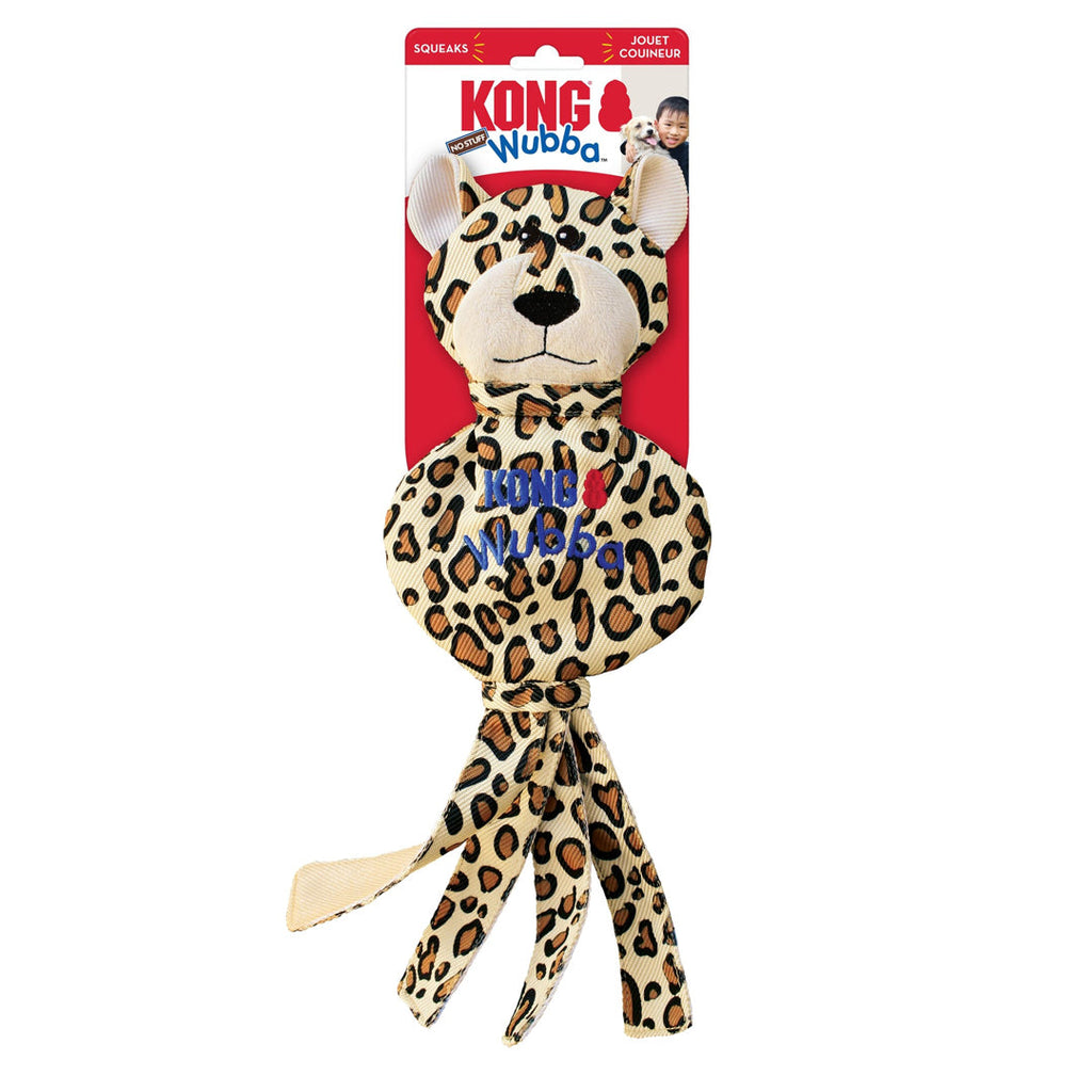 KONG Wubba No Stuff Dog Toy Cheetah 1ea/LG for your Pet Dog with Pet Store X.