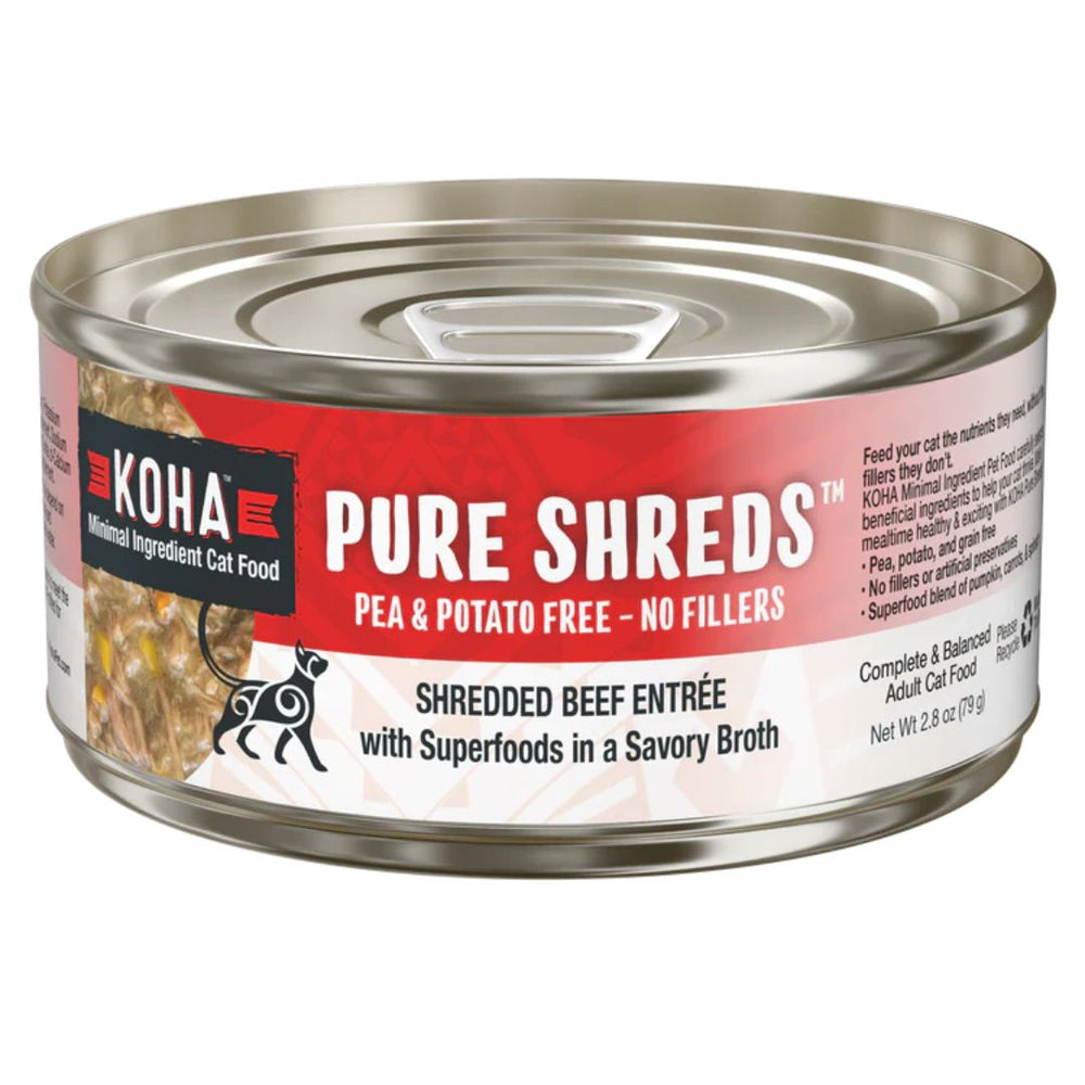 Koha Cat Grain Free Shredded Beef 2.8oz. (Case of 24) - Pet Store X