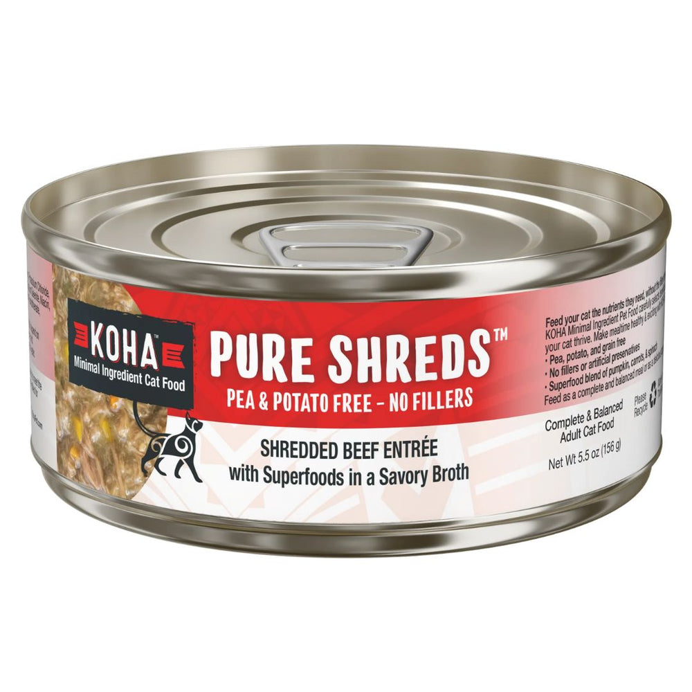 Koha Cat Grain Free Shredded Beef 5.5oz. (Case of 12) - Pet Store X