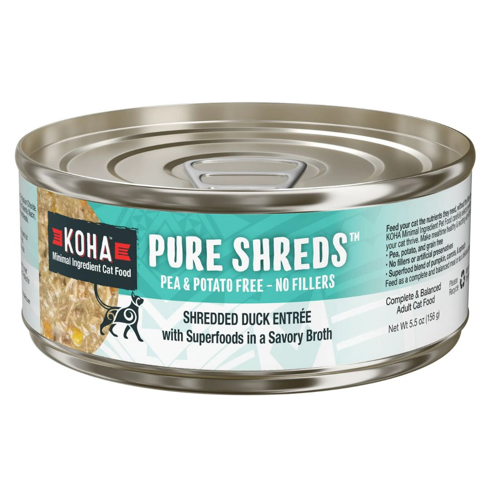 Koha Cat Grain Free Shredded Duck 5.5oz. (Case of 12) - Pet Store X